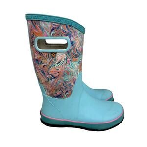 BOGS Rain Boot Marble Light Blue Outdoor Girl Size 3